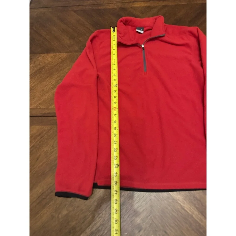 Nike Therma-FIT Mens Large Red Quarter Zip Fleece Pullover Jacket L